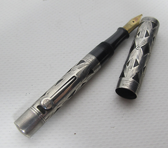 C 1929 Antique Waterman's STERLING SILVER Art Deco FOUNTAIN PEN 452 1